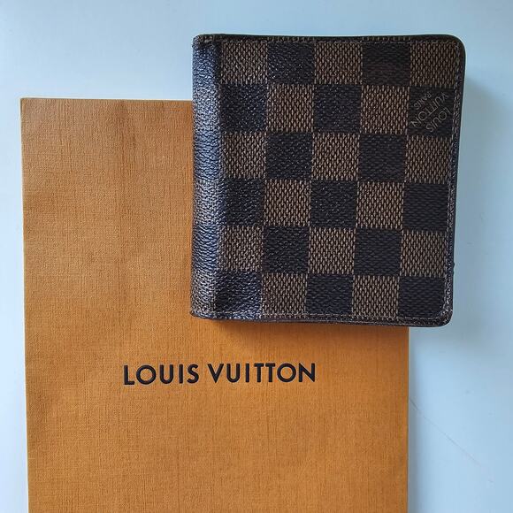 LV Louis Vuitton Damier Ebene Marco Bifold men Wallet - Picture 1 of 15